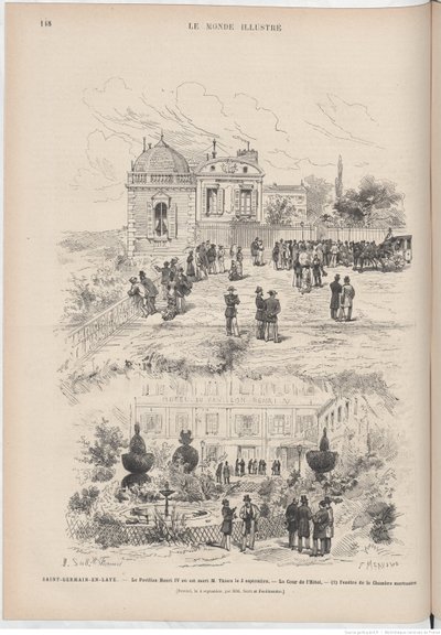 The Pavilion Henri IV where M. Thiers died by Le Monde illustré